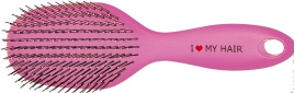 Парикмахерская щетка I LOVE MY HAIR "Spider" 1502 розовая глянцевая L