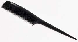 Расческа карбоновая для стрижки волос Gera Professional GPR00315, с хвостиком, цвет черный GP-1466