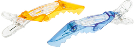 Зажимы DEWAL пластик, крокодил, цветной 11 см (2 шт/уп) CL2601