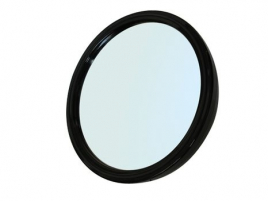 Зеркало заднего вида DEWAL пластик, черное с ручкой 23см (круглое) MR-9M45