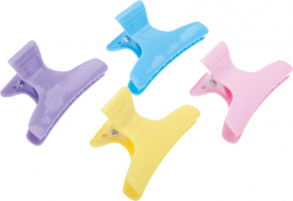 Зажимы DEWAL пластик, бабочка, цветной 8см (12шт/уп) CL2202