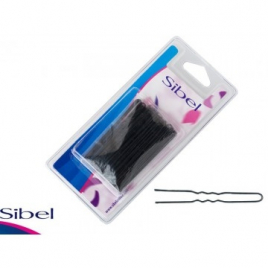 Шпильки для волос SIBEL 65мм, волна, черные (50шт/уп) 946505002*