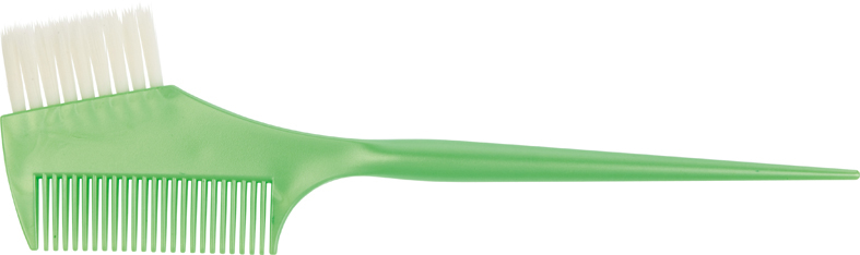 Кисть для окрашивания DEWAL с расческой, 45мм зеленая, с белой прям. щетиной, узкая JPP049-1  green фото 1