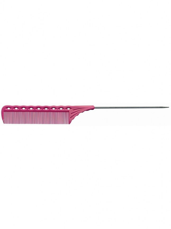 Парикмахерская расческа с металлическим хвостиком Y.S.Park 225мм YS-116 pink фото 1