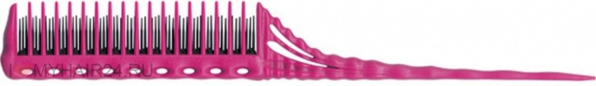 Парикмахерская расческа с хвостиком Y.S.Park 215мм YS-150 pink фото 1