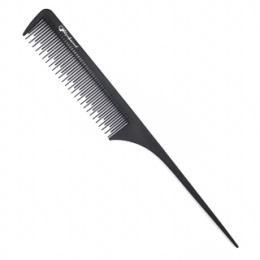 Расческа карбоновая для стрижки волос Gera Professional GPR00313, с хвостиком, цвет черный GP-1464 фото 1