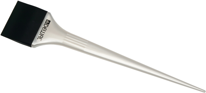 Кисть-лопатка DEWAL для окрашивания корней, силиконовая, черная с белой ручкой, узкая 44мм JPP147 фото 1